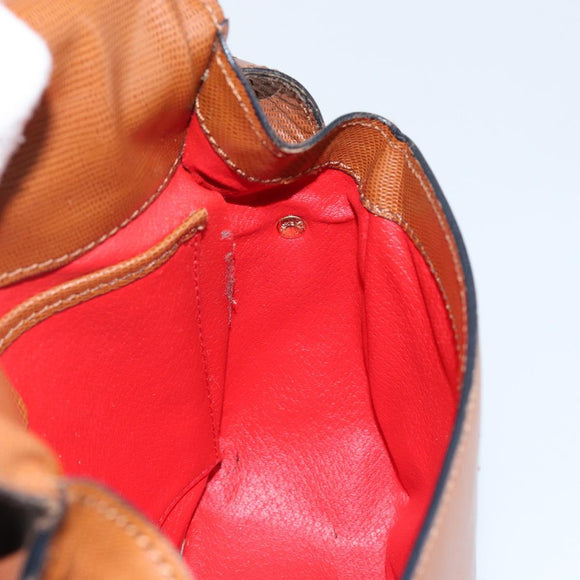 CELINE Shoulder Bag Leather Brown Gold Auth 142807