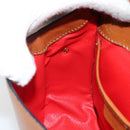 CELINE Shoulder Bag Leather Brown Gold Auth 142807-20