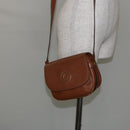 CELINE Shoulder Bag Leather Brown Gold Auth 142807-22