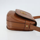 CELINE Shoulder Bag Leather Brown Gold Auth 142807-3