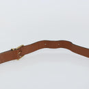 CELINE Shoulder Bag Leather Brown Gold Auth 142807-8