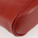 LOEWE Velazquez Hand Bag Leather Red Gold Auth 142809-9