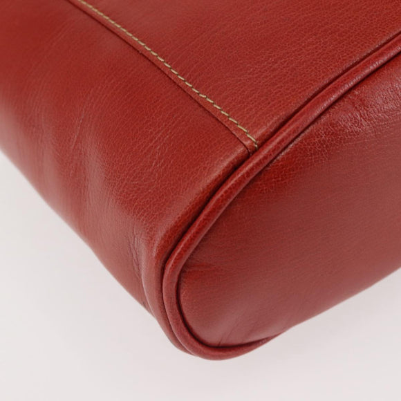 LOEWE Velazquez Hand Bag Leather Red Gold Auth 142809