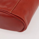 LOEWE Velazquez Hand Bag Leather Red Gold Auth 142809-16