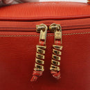 LOEWE Velazquez Hand Bag Leather Red Gold Auth 142809-10