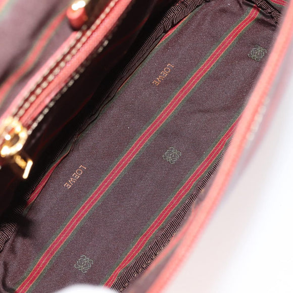 LOEWE Velazquez Hand Bag Leather Red Gold Auth 142809