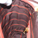 LOEWE Velazquez Hand Bag Leather Red Gold Auth 142809-19