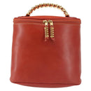 LOEWE Velazquez Hand Bag Leather Red Gold Auth 142809-13