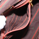 LOEWE Velazquez Hand Bag Leather Red Gold Auth 142809-20