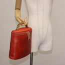 LOEWE Velazquez Hand Bag Leather Red Gold Auth 142809-21