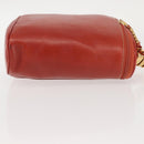 LOEWE Velazquez Hand Bag Leather Red Gold Auth 142809-3