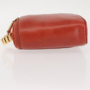 LOEWE Velazquez Hand Bag Leather Red Gold Auth 142809-4