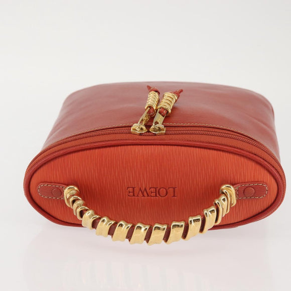 LOEWE Velazquez Hand Bag Leather Red Gold Auth 142809