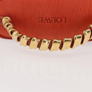 LOEWE Velazquez Hand Bag Leather Red Gold Auth 142809-7