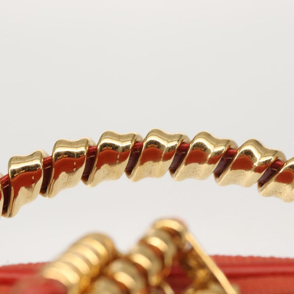 LOEWE Velazquez Hand Bag Leather Red Gold Auth 142809