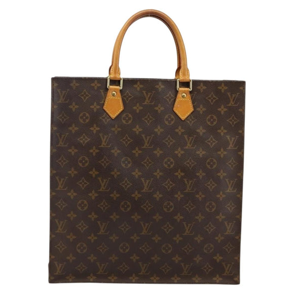 LOUIS VUITTON Monogram Sac Plat Hand Bag M51140 LV Auth 142812
