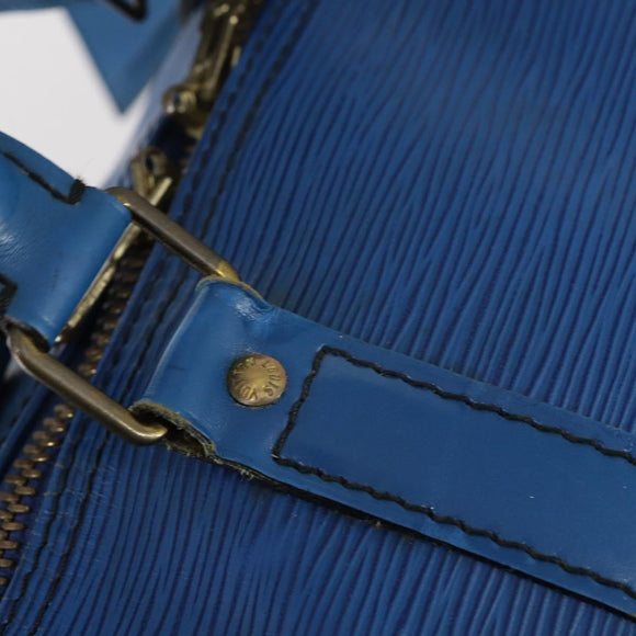 LOUIS VUITTON Epi Keepall 45 Boston Bag Blue M42975 LV Auth 142820