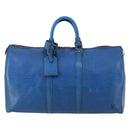 LOUIS VUITTON Epi Keepall 45 Boston Bag Blue M42975 LV Auth 142820-13