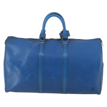 LOUIS VUITTON Epi Keepall 45 Boston Bag Blue M42975 LV Auth 142820 - 0