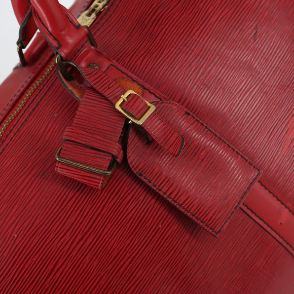 LOUIS VUITTON Epi Keepall 50 Boston Bag Red M42967 LV Auth 142821