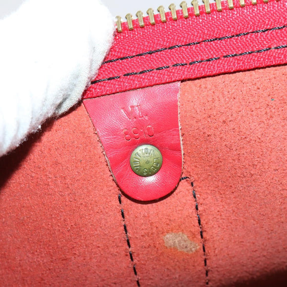 LOUIS VUITTON Epi Keepall 50 Boston Bag Red M42967 LV Auth 142821
