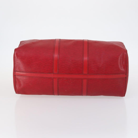 LOUIS VUITTON Epi Keepall 50 Boston Bag Red M42967 LV Auth 142821