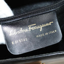 Salvatore Ferragamo Gancini Shoulder Bag Leather Black Gold Auth 142822-26