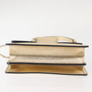 Salvatore Ferragamo Gancini Chain Shoulder Bag Leather Gold Auth 142823-10