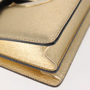 Salvatore Ferragamo Gancini Chain Shoulder Bag Leather Gold Auth 142823-11