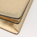 Salvatore Ferragamo Gancini Chain Shoulder Bag Leather Gold Auth 142823-13