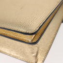 Salvatore Ferragamo Gancini Chain Shoulder Bag Leather Gold Auth 142823-14