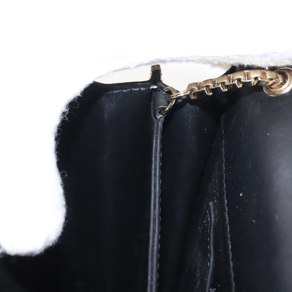 Salvatore Ferragamo Gancini Chain Shoulder Bag Leather Gold Auth 142823