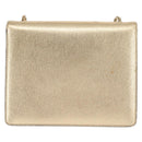 Salvatore Ferragamo Gancini Chain Shoulder Bag Leather Gold Auth 142823-3