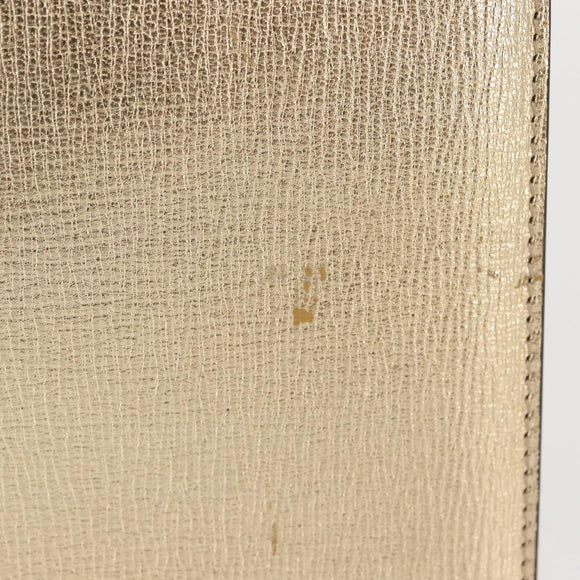 Salvatore Ferragamo Gancini Chain Shoulder Bag Leather Gold Auth 142823