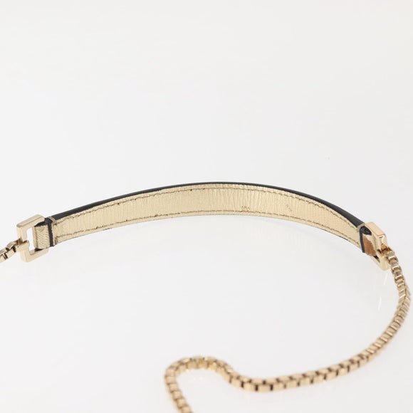 Salvatore Ferragamo Gancini Chain Shoulder Bag Leather Gold Auth 142823