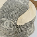 CHANEL Tote Bag Canvas Ivory Gold CC Auth 142826-9