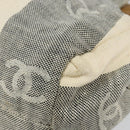 CHANEL Tote Bag Canvas Ivory Gold CC Auth 142826-15