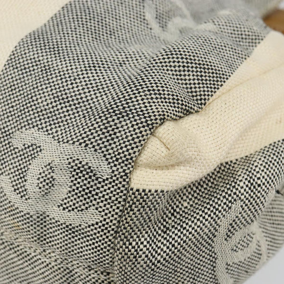 CHANEL Tote Bag Canvas Ivory Gold CC Auth 142826