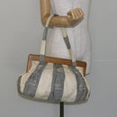 CHANEL Tote Bag Canvas Ivory Gold CC Auth 142826-21