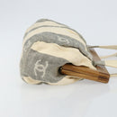 CHANEL Tote Bag Canvas Ivory Gold CC Auth 142826-3