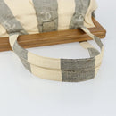 CHANEL Tote Bag Canvas Ivory Gold CC Auth 142826-7