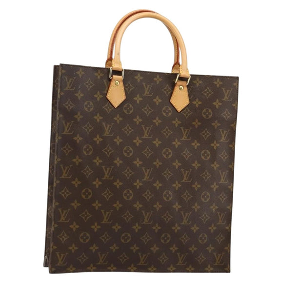 LOUIS VUITTON Monogram Sac Plat Hand Bag M51140 LV Auth 142831