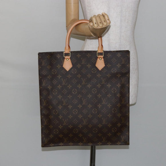 LOUIS VUITTON Monogram Sac Plat Hand Bag M51140 LV Auth 142831