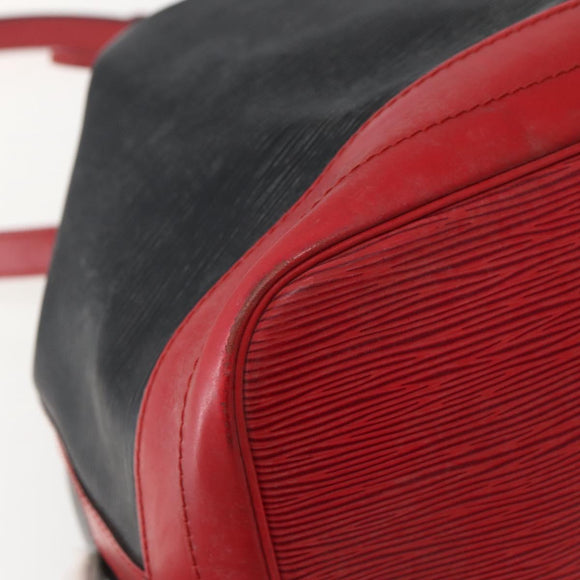 LOUIS VUITTON Epi Noe Shoulder Bag Bicolor Black Red M44017 LV Auth 142834