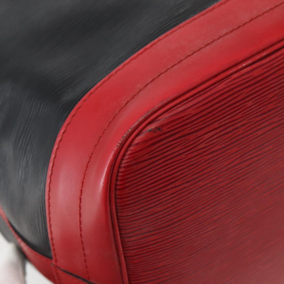 LOUIS VUITTON Epi Noe Shoulder Bag Bicolor Black Red M44017 LV Auth 142834