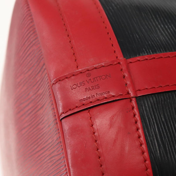 LOUIS VUITTON Epi Noe Shoulder Bag Bicolor Black Red M44017 LV Auth 142834