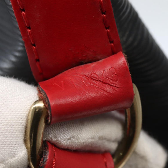 LOUIS VUITTON Epi Noe Shoulder Bag Bicolor Black Red M44017 LV Auth 142834