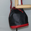 LOUIS VUITTON Epi Noe Shoulder Bag Bicolor Black Red M44017 LV Auth 142834-20