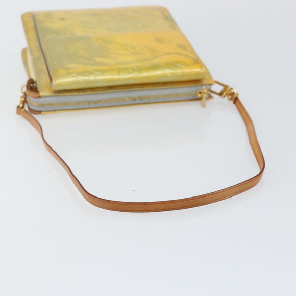 LOUIS VUITTON Monogram Vernis Motto Accessory Pouch Gris M91030 LV Auth 142835