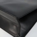 Salvatore Ferragamo Gancini Hand Bag Leather Black Gold Auth 142837-9